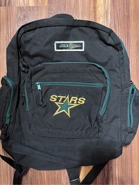 VINTAGE NHL Dallas Stars Black Backpack with Teal Accents